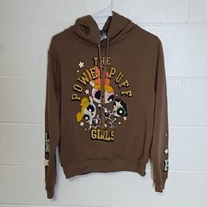 Brown Powerpuff Girls Graphic Hoodie Sweatshirt Blossom Bubbles Buttercup